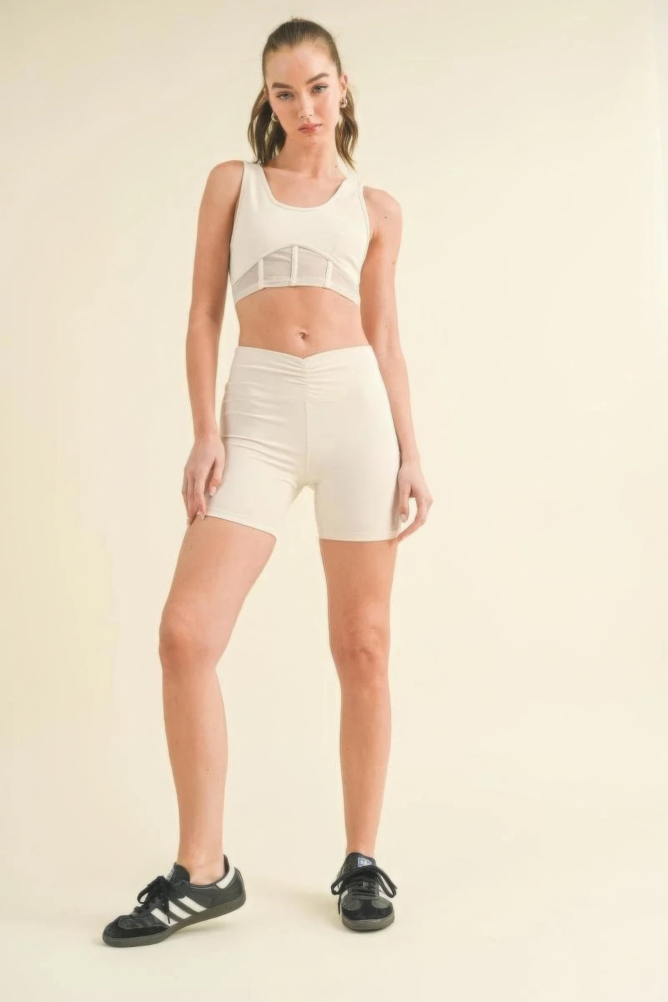 Ruched-waist-biker-shorts