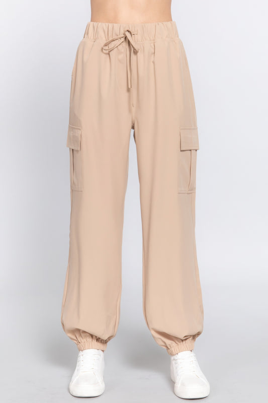 Lightweight Stretch Woven Cargo Jogger Pants