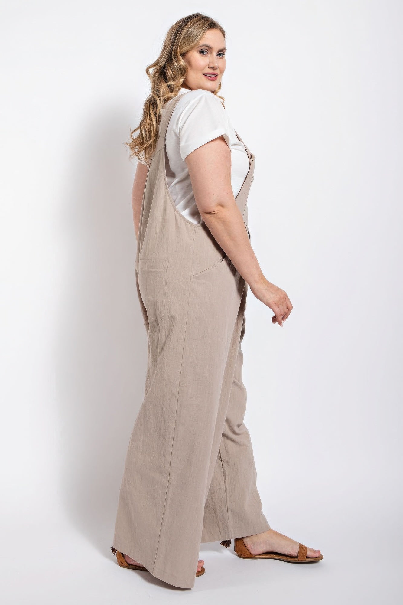 Pintuck Detail Overall with Side Pockets