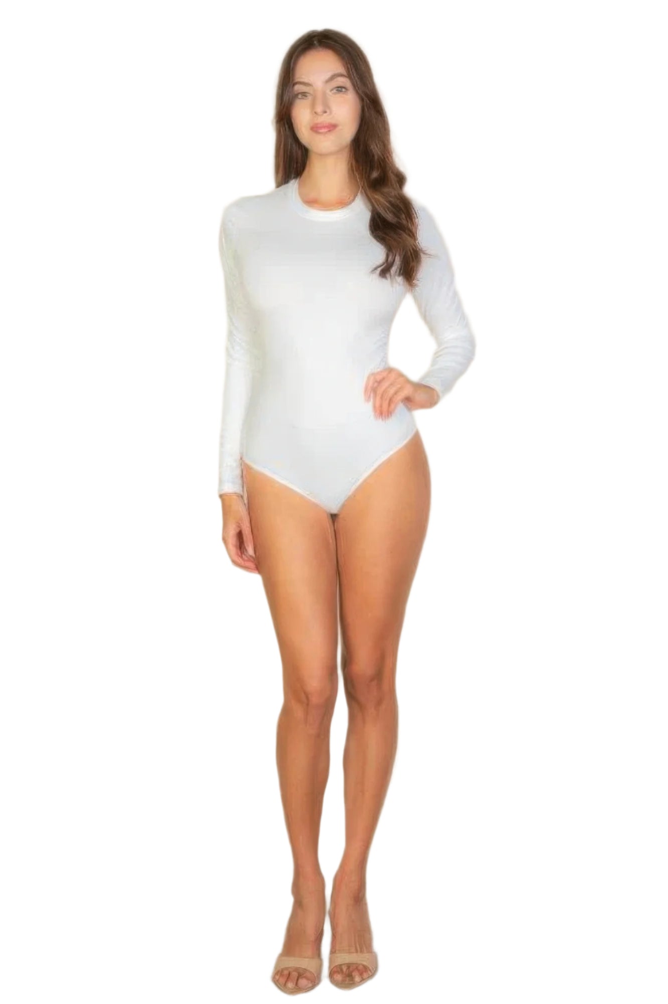 Solid Long Sleeve Round Neck Bodysuit