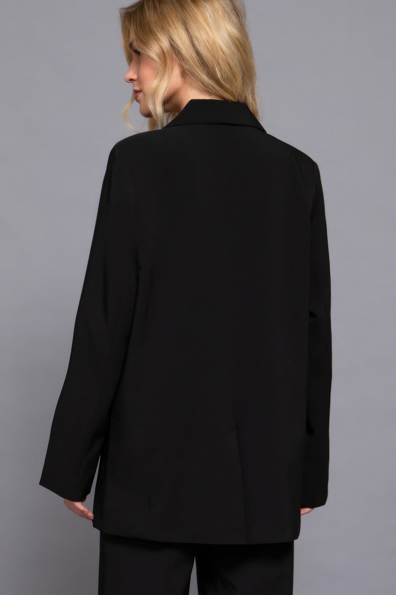 Long Sleeve Notched Collar Blazer